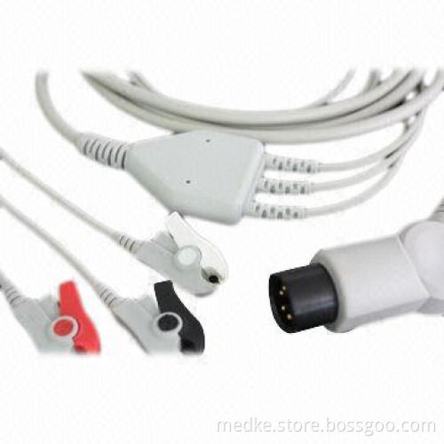 6 pins AAMI 3 leads ECG cable pinch